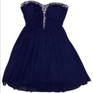 Speechless blue homecoming dress with gems